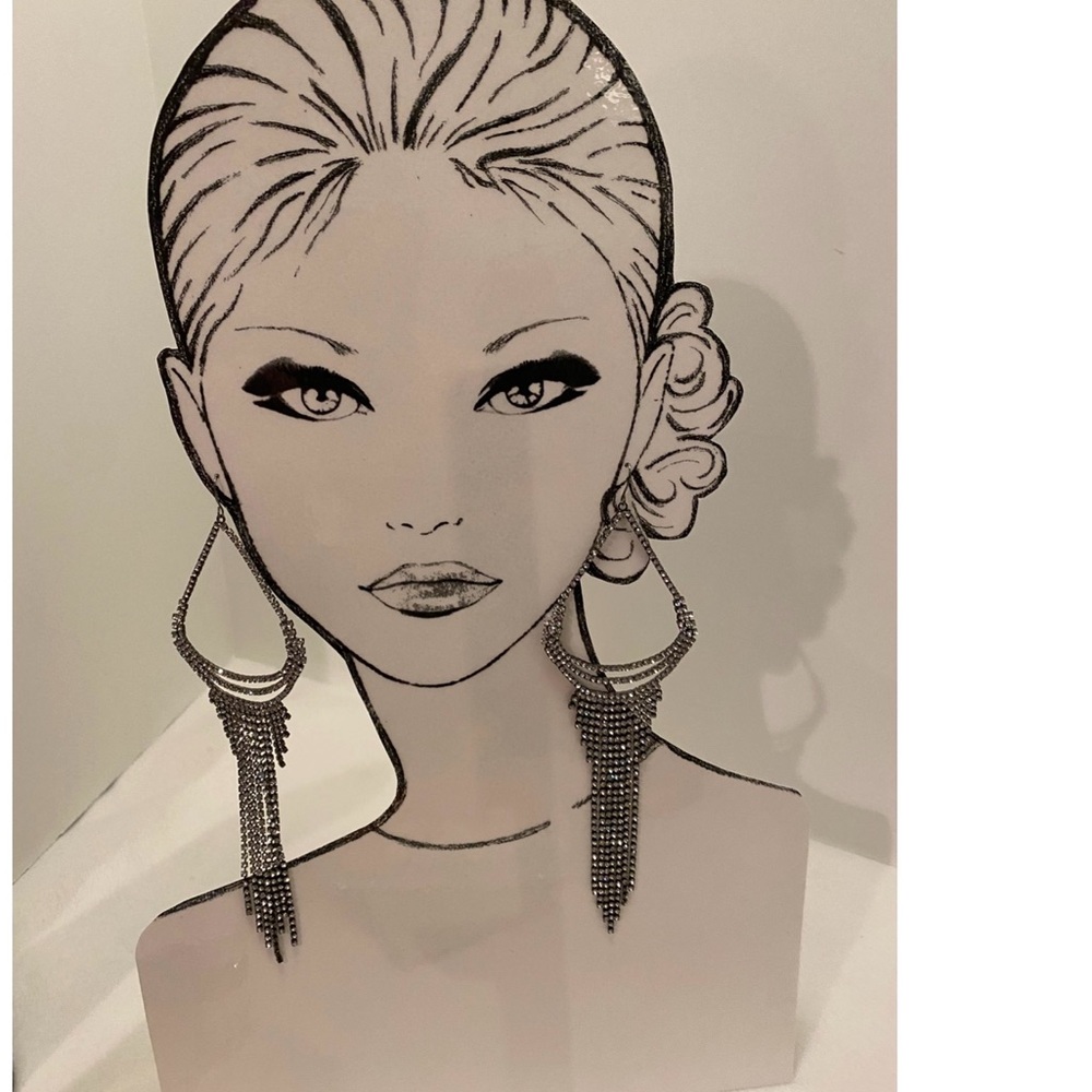 Elegant Black and Silver Statement Earrings